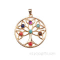 Árbol de acero inoxidable de encanto Chakra colgante para Navidad